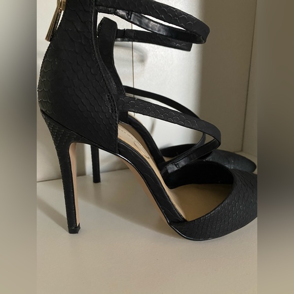 Black Jessica Simpson snakeskin print sandal sz 5.5 - Picture 5 of 5